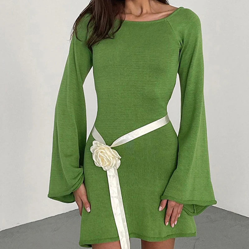 Image of Chelsea | Women's Long Sleeve Backless Mini Dress