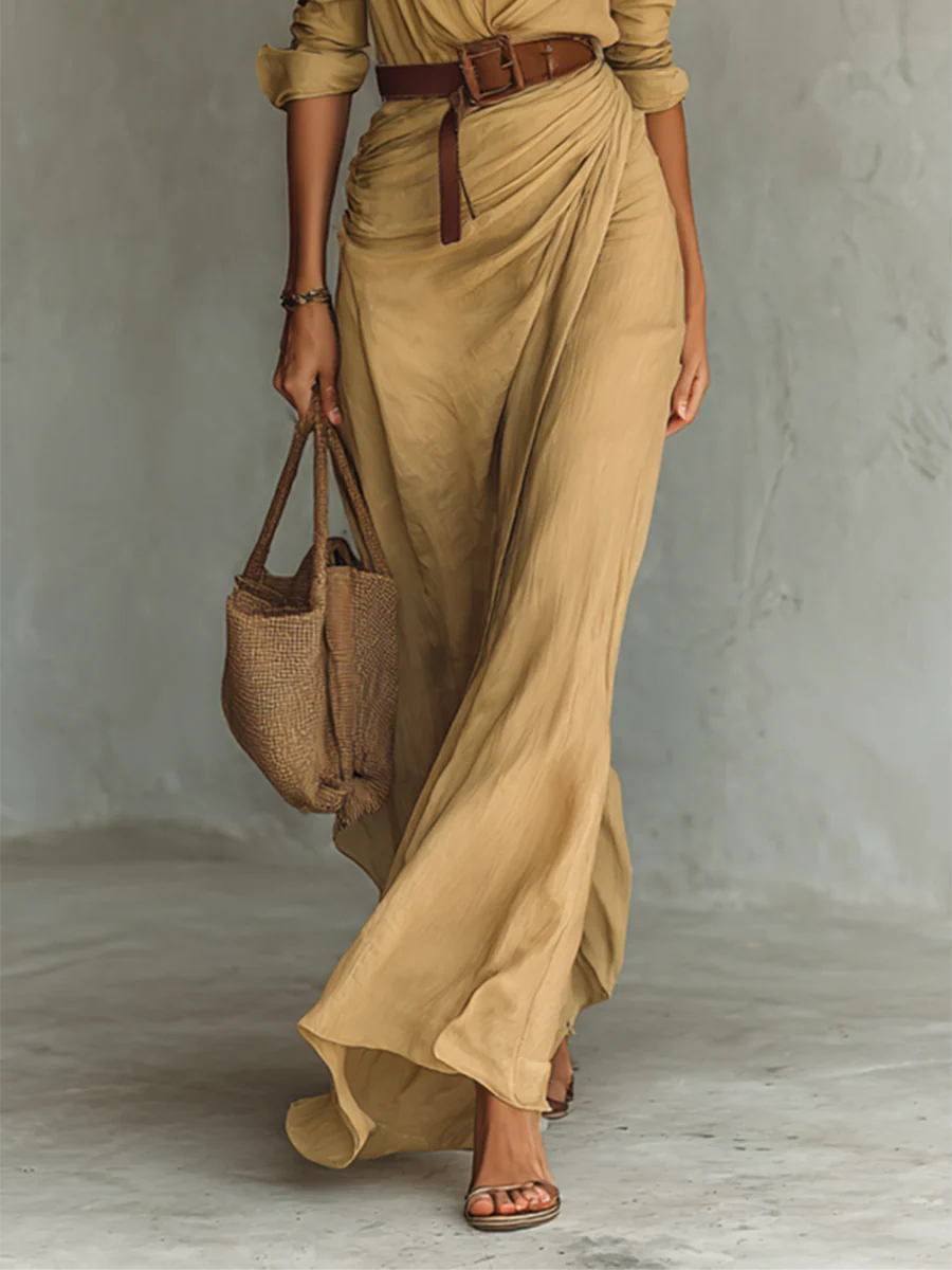 Image of Cheri | Women's Belted Maxi Dress