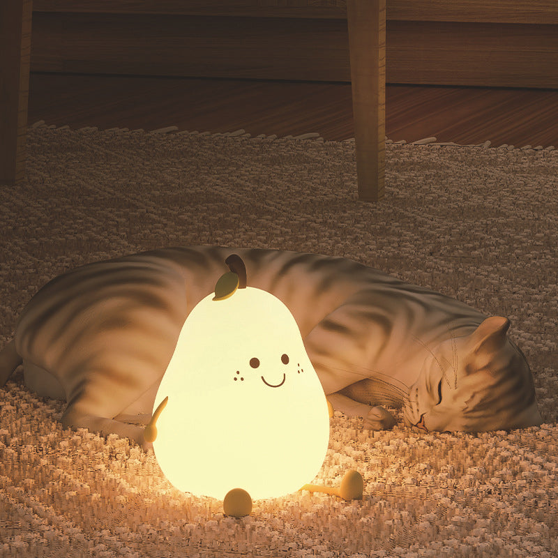 Child-Safe Pear-Shaped Night Light with Adjustable Brightness