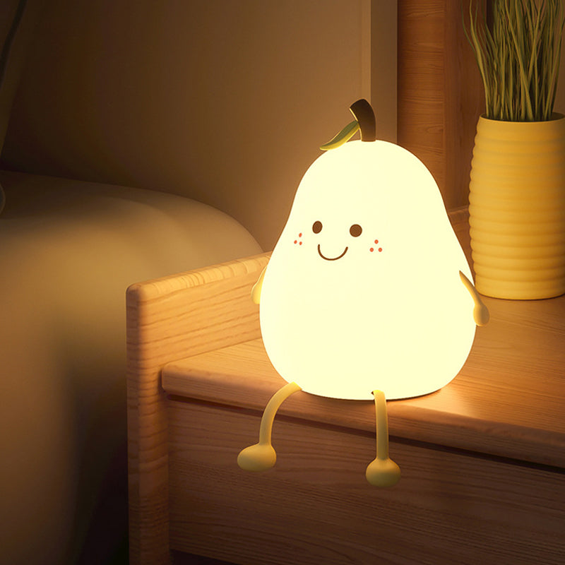 Child-Safe Pear-Shaped Night Light with Adjustable Brightness