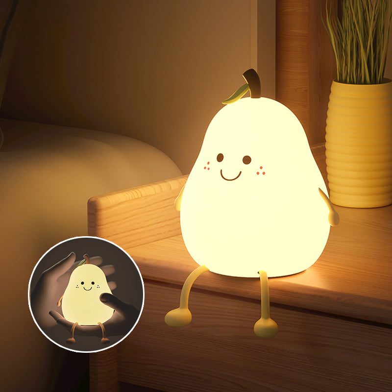 Child-Safe Pear-Shaped Night Light with Adjustable Brightness