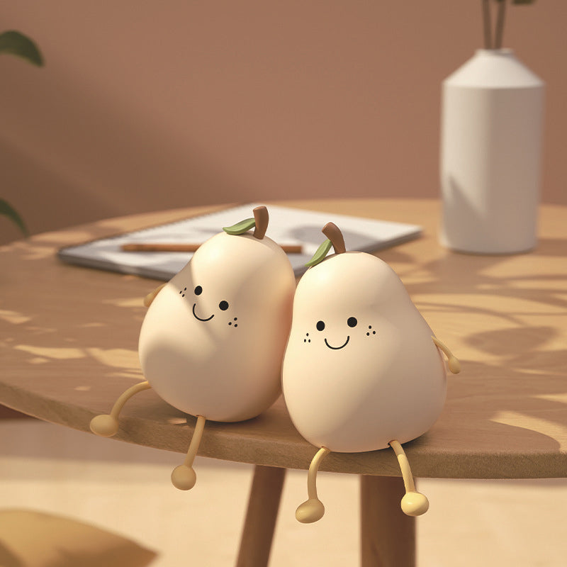Child-Safe Pear-Shaped Night Light with Adjustable Brightness