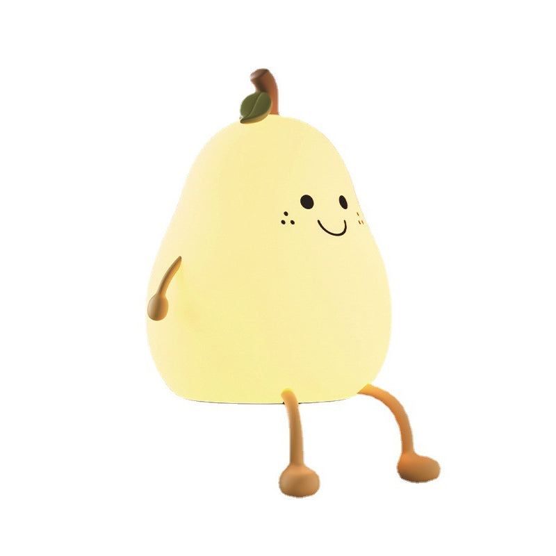 Child-Safe Pear-Shaped Night Light with Adjustable Brightness