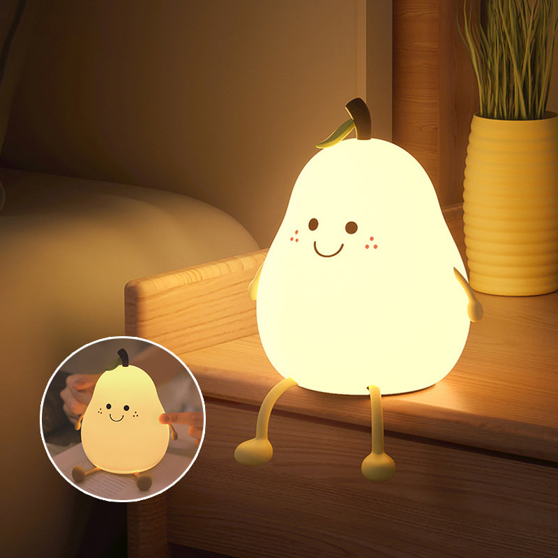 Child-Safe Pear-Shaped Night Light with Adjustable Brightness