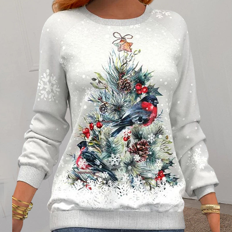 Christmas Tree Print Sweatshirt