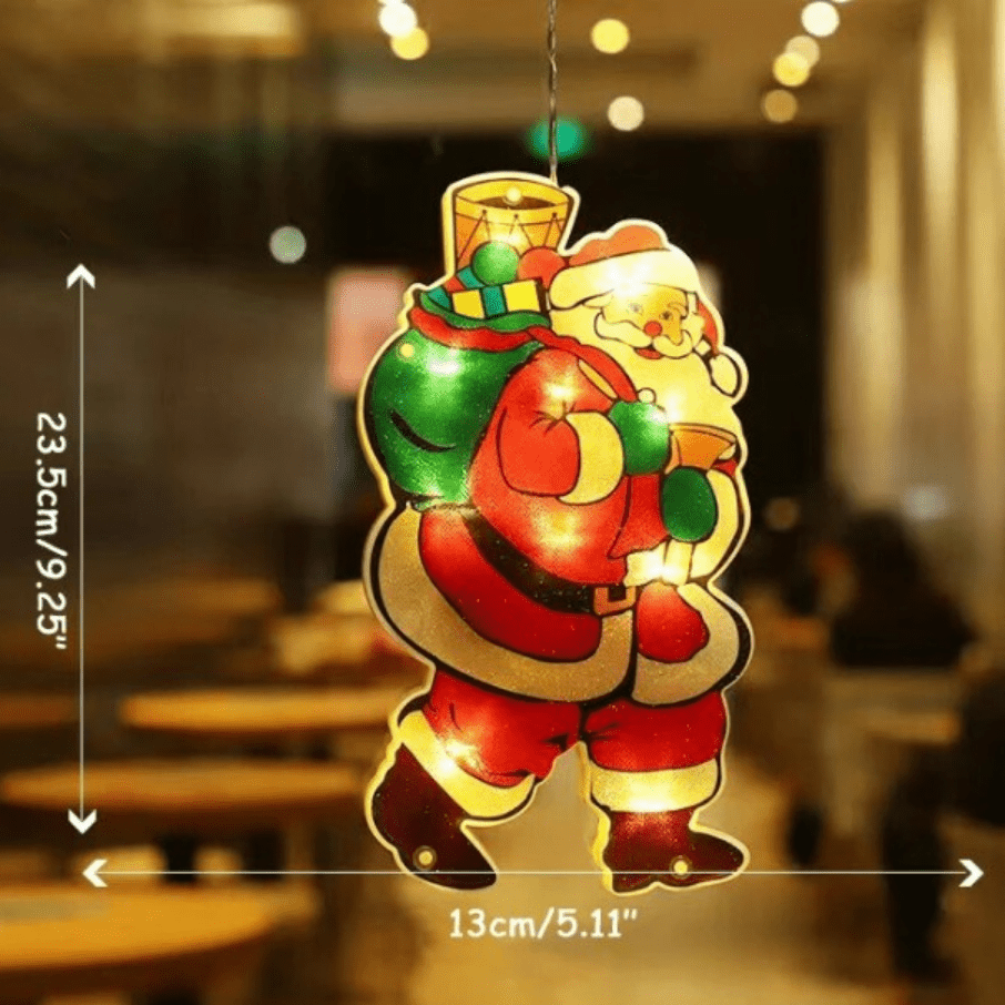 Christmas Window Lights — Compact Dual-Sided Festive Glow, Warm Indoor and Outdoor Lighting