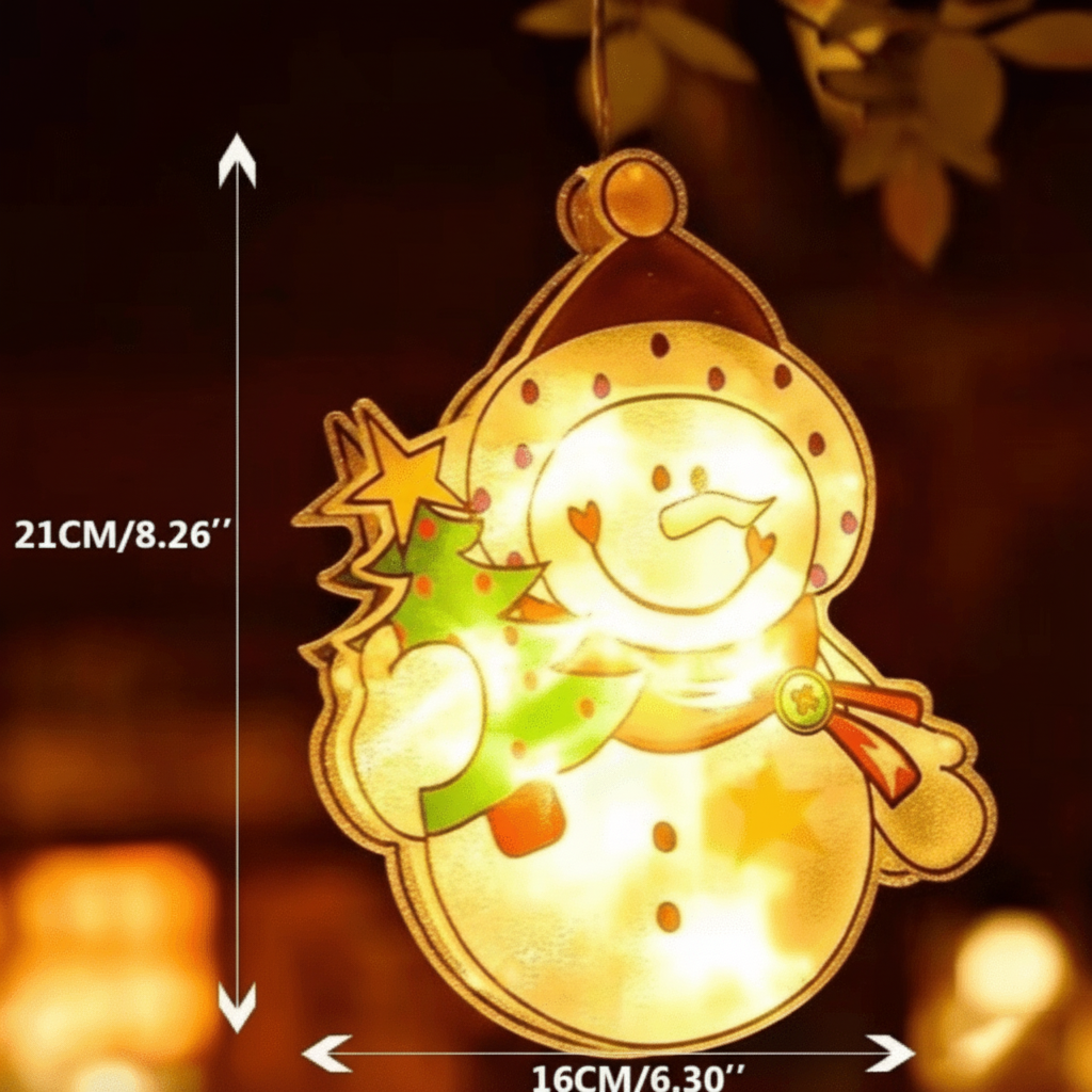 Christmas Window Lights — Compact Dual-Sided Festive Glow, Warm Indoor and Outdoor Lighting
