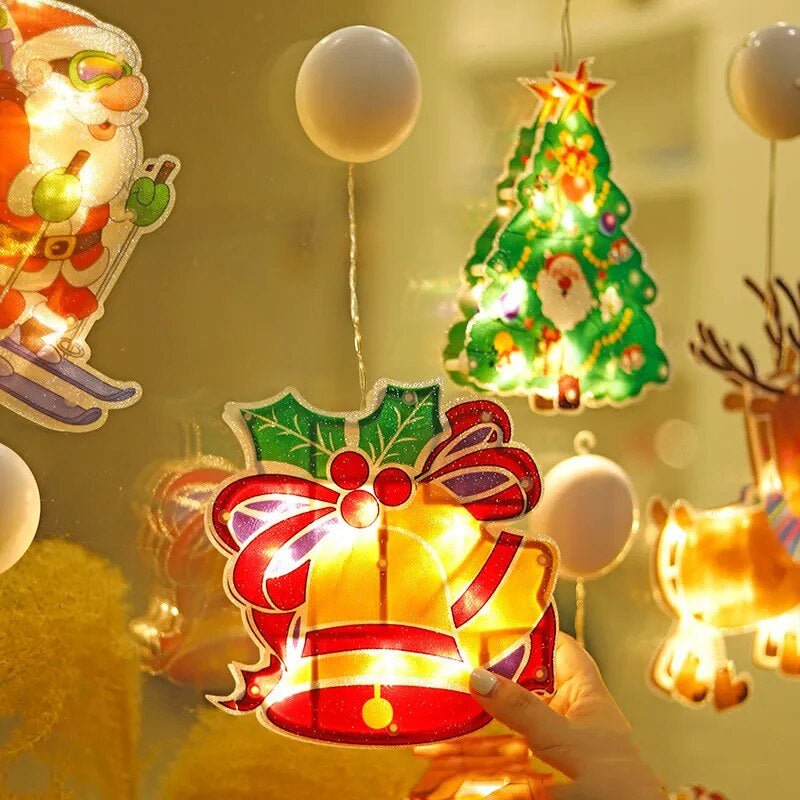 Christmas Window Lights — Compact Dual-Sided Festive Glow, Warm Indoor and Outdoor Lighting
