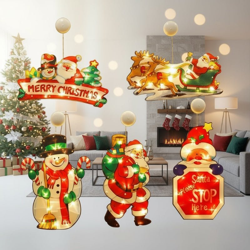 Christmas Window Lights — Compact Dual-Sided Festive Glow, Warm Indoor and Outdoor Lighting