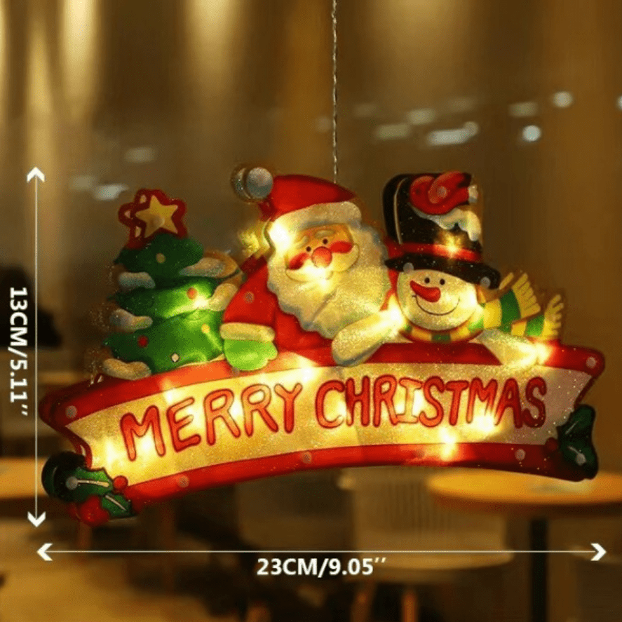 Christmas Window Lights — Compact Dual-Sided Festive Glow, Warm Indoor and Outdoor Lighting