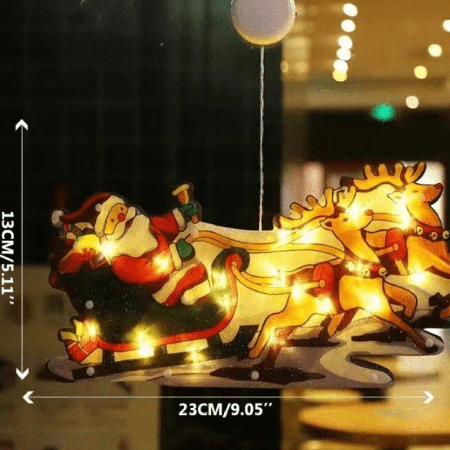 Christmas Window Lights — Compact Dual-Sided Festive Glow, Warm Indoor and Outdoor Lighting
