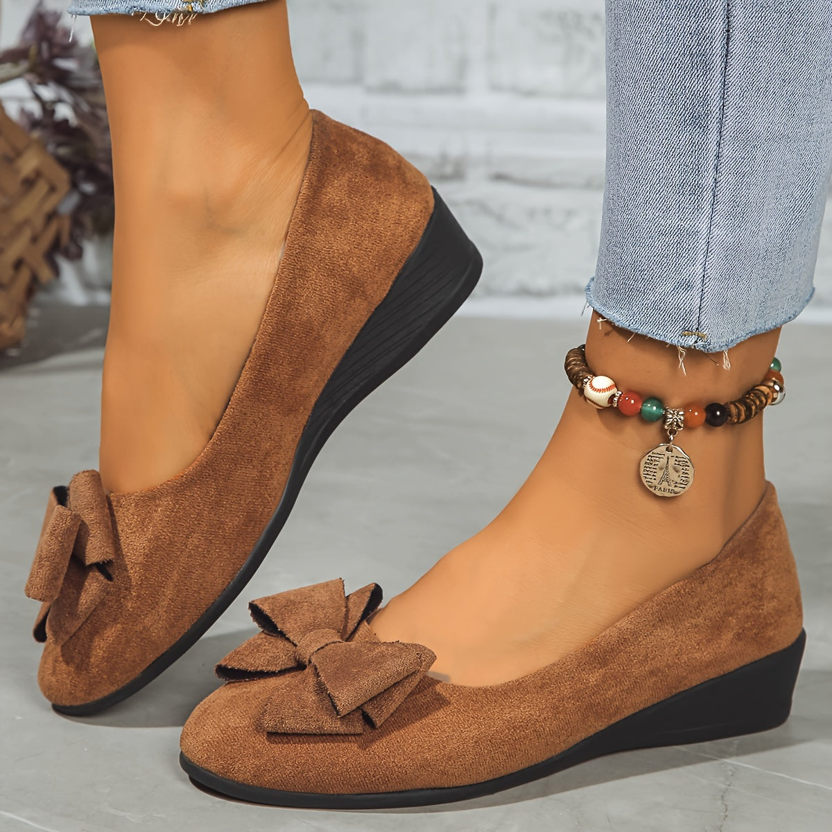 Image of Christy | Women's Slip-On Wedge Shoes