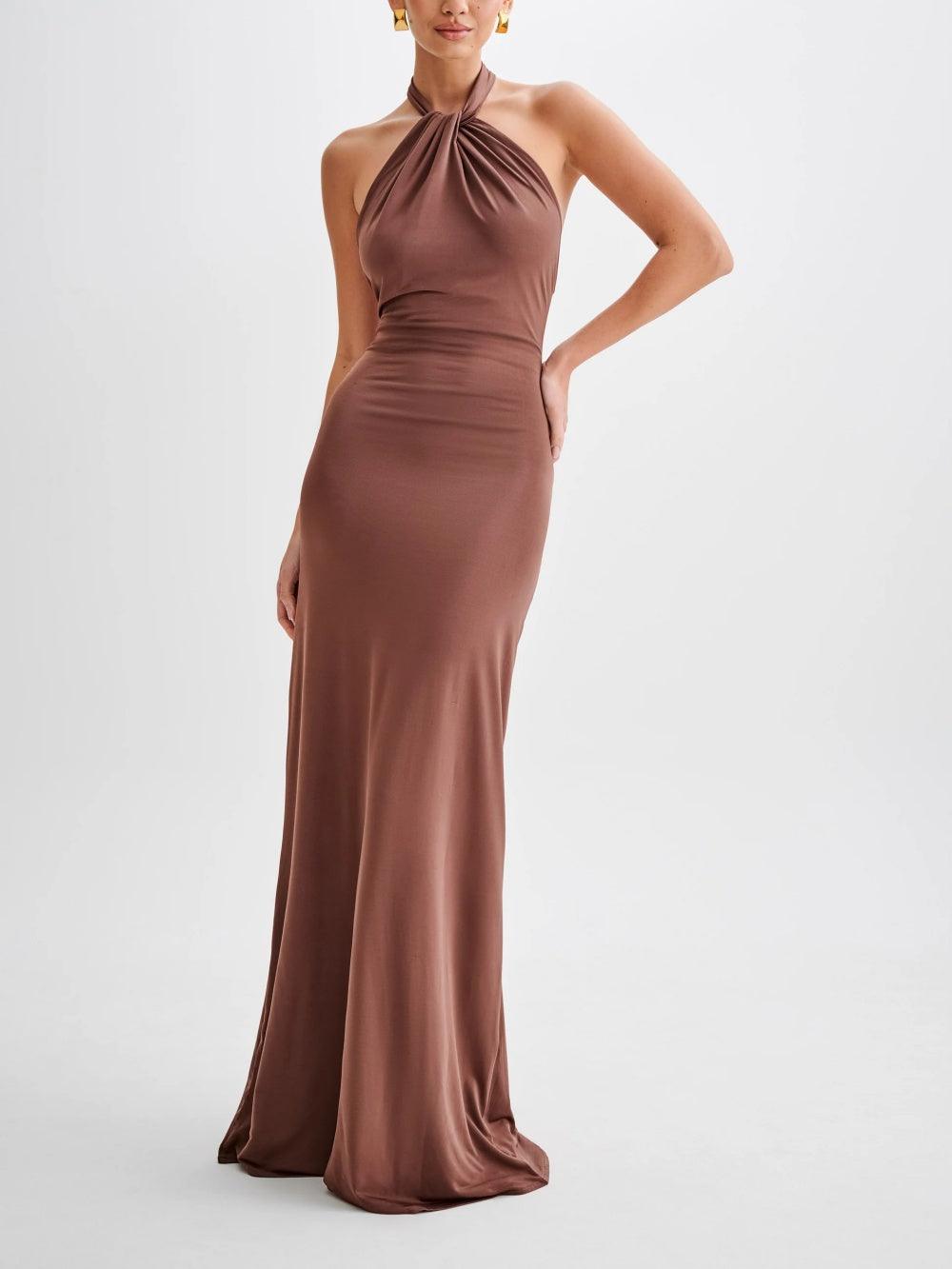 Image of Claire | Women's Halter Bodycon Maxi Dress