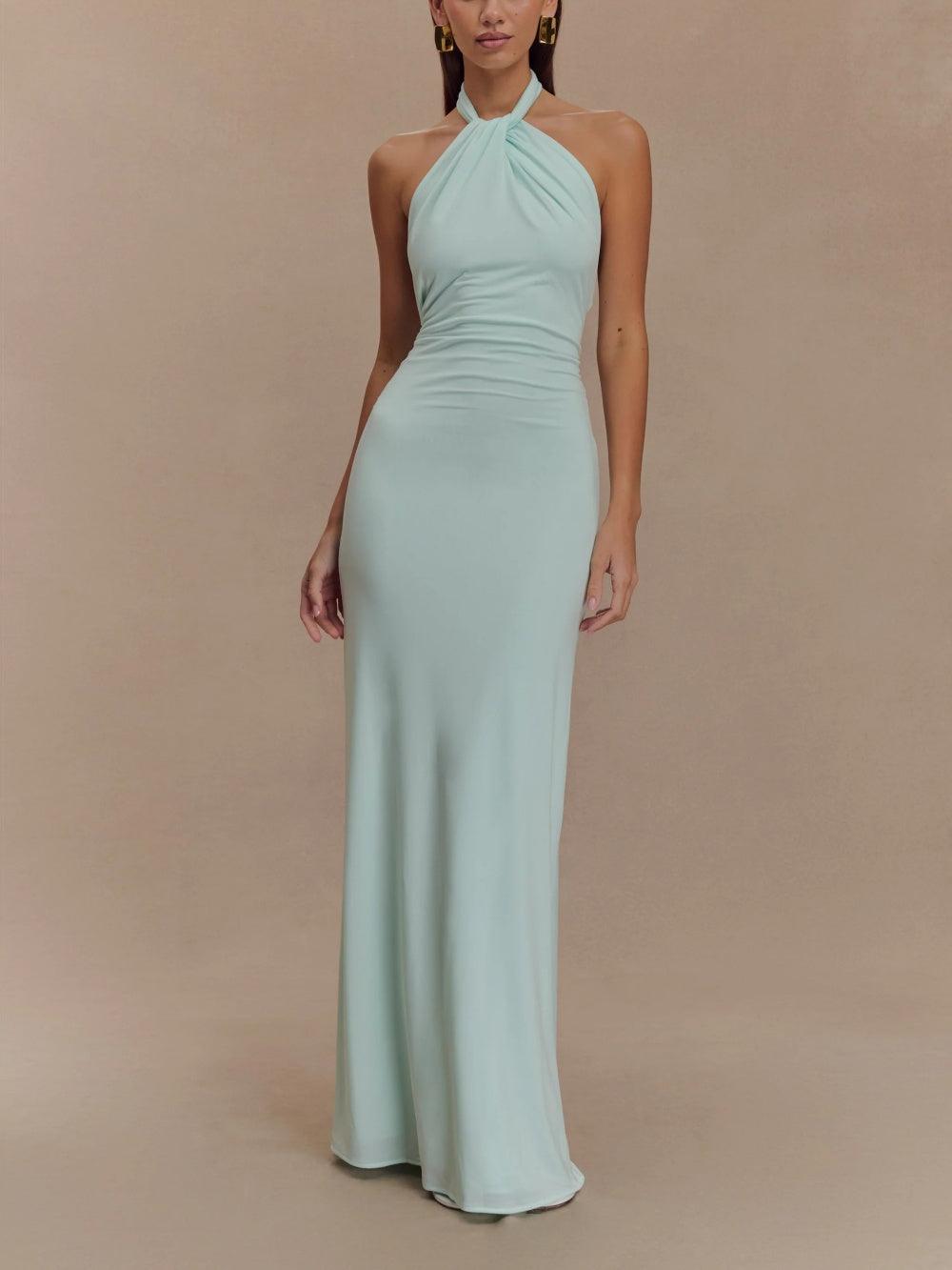 Image of Claire | Women's Halter Bodycon Maxi Dress