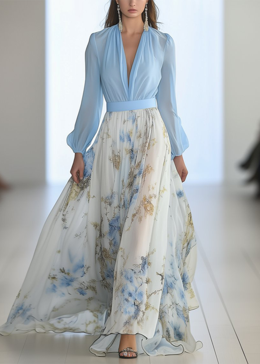 Image of Claire | Women's V-Neck A-Line Maxi Dress