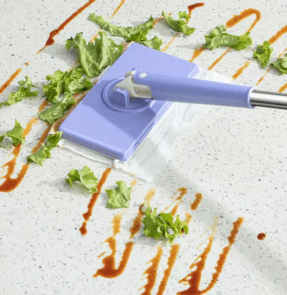 Clamping Mop with Automatic Fast-Drying for Wet and Dry Cleaning