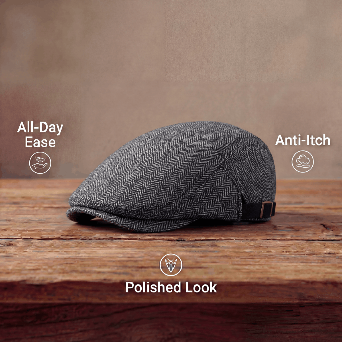 Classic Textured Flat Cap