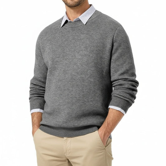 Classic Fit Crew Neck Sweater for Men