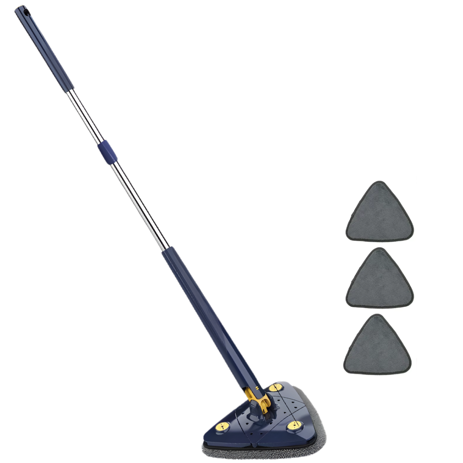 Cleaner Pro° Triangle Mop: Long Handle Adjustable Triangle 360 Cleaning Mop