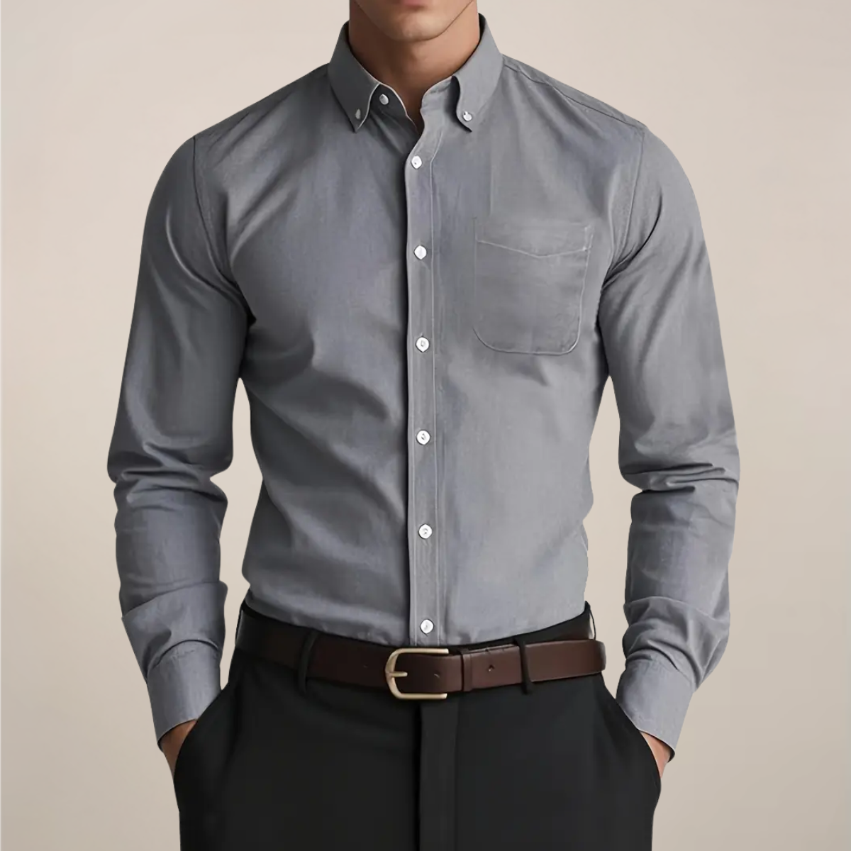 Image of Cliff | Men's Long Sleeve Button-Down Shirt