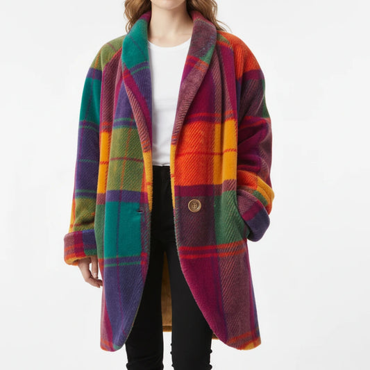 Oversized Plaid Jacket for Women