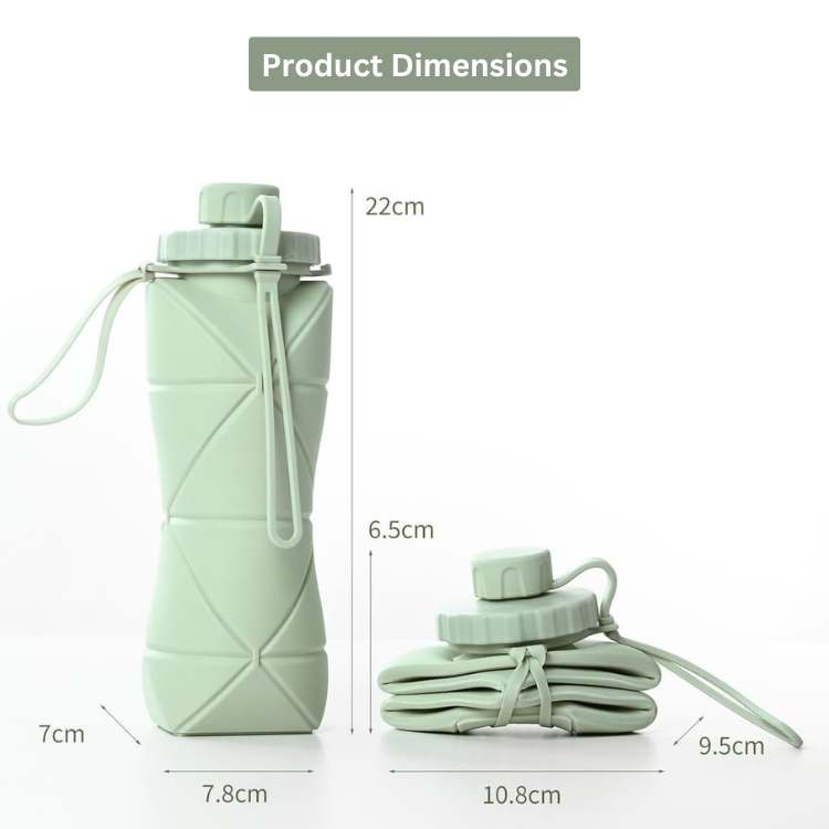 Collapsible Silicone Sports Water Bottle Eco-Friendly Leak-Proof Portable
