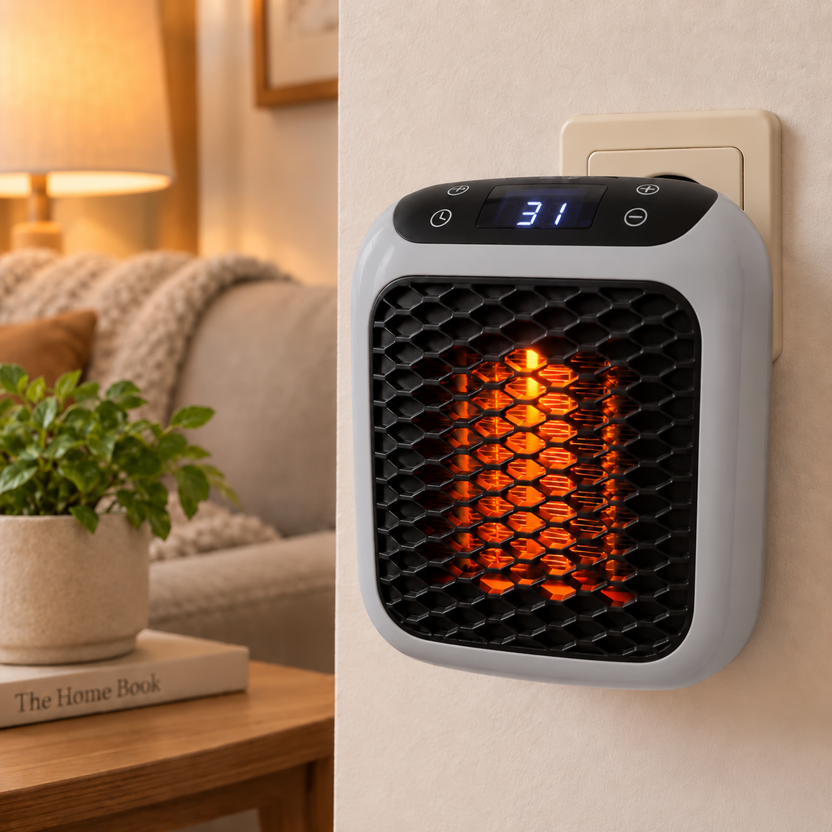 Compact 400W Plug-in Heater with Digital Thermostat