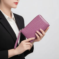 Compact Croc-Embossed Wallet