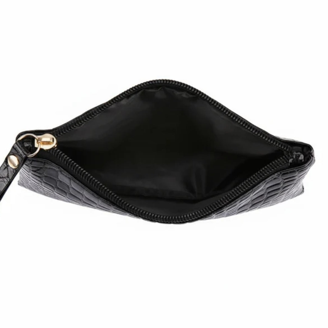 Compact Croc-Embossed Wallet