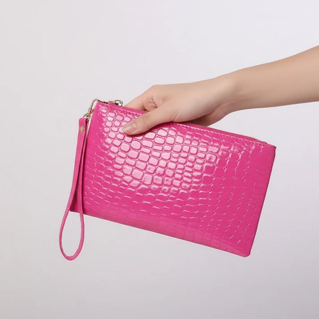 Compact Croc-Embossed Wallet