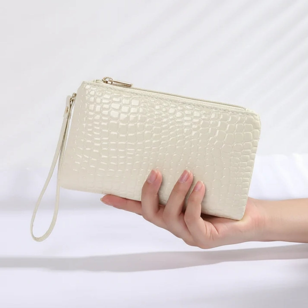 Compact Croc-Embossed Wallet