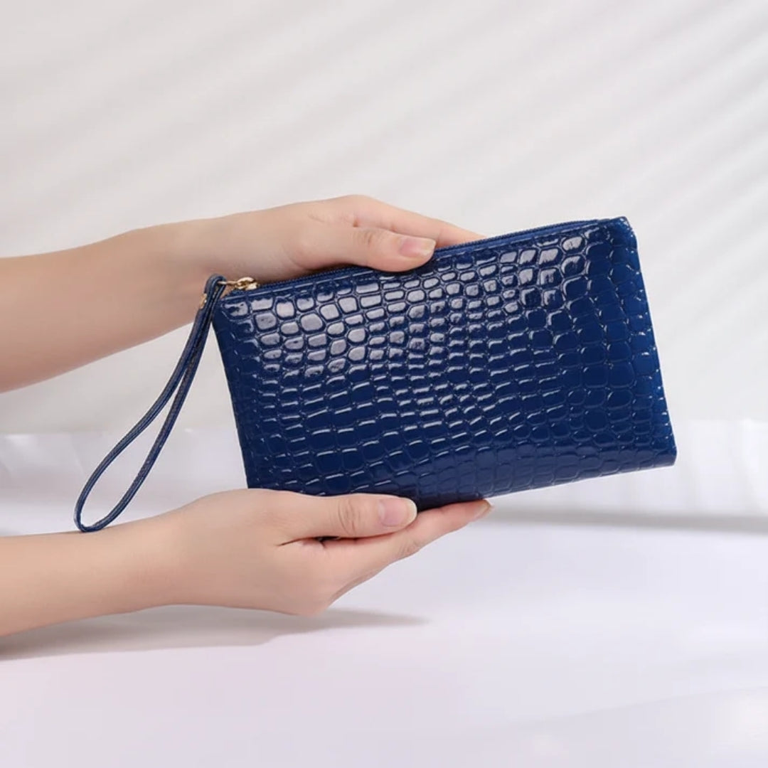 Compact Croc-Embossed Wallet