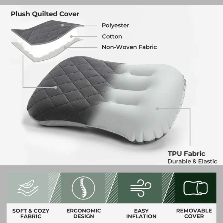 Compact Inflatable Camping Pillow for Travel
