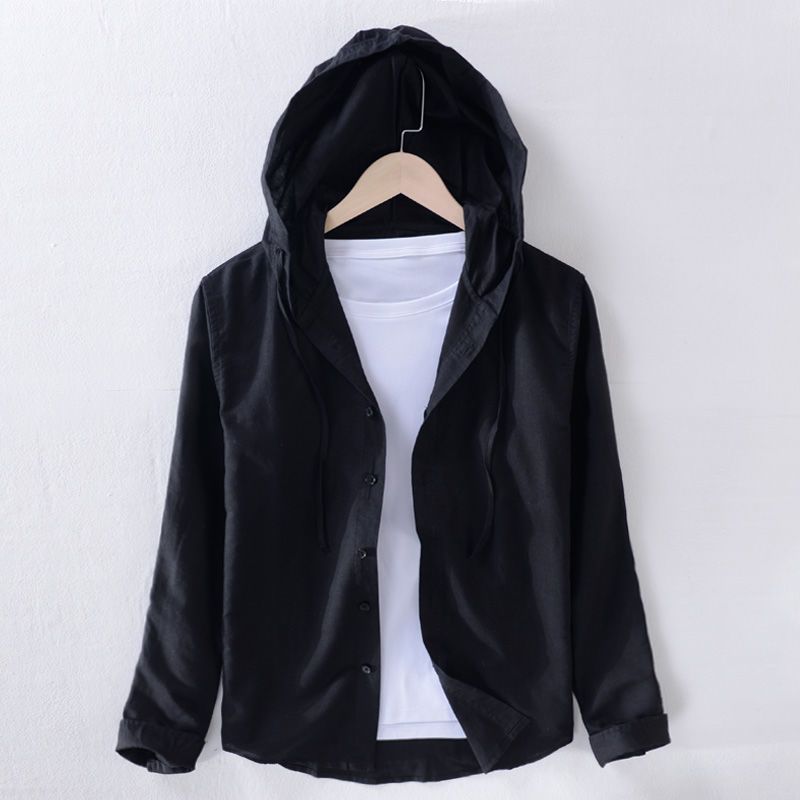 Image of Conrad | Men's Hooded Long Sleeve Button-Down Shirt