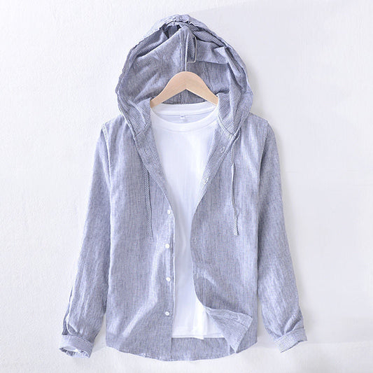 Image of Conrad | Men's Hooded Long Sleeve Button-Down Shirt