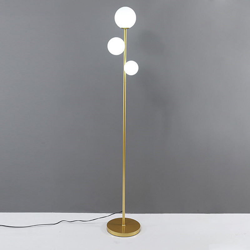 Contemporary 3-Light Acrylic and Iron Globe Standing Floor Lamp for Bedroom