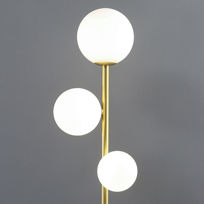 Contemporary 3-Light Acrylic and Iron Globe Standing Floor Lamp for Bedroom