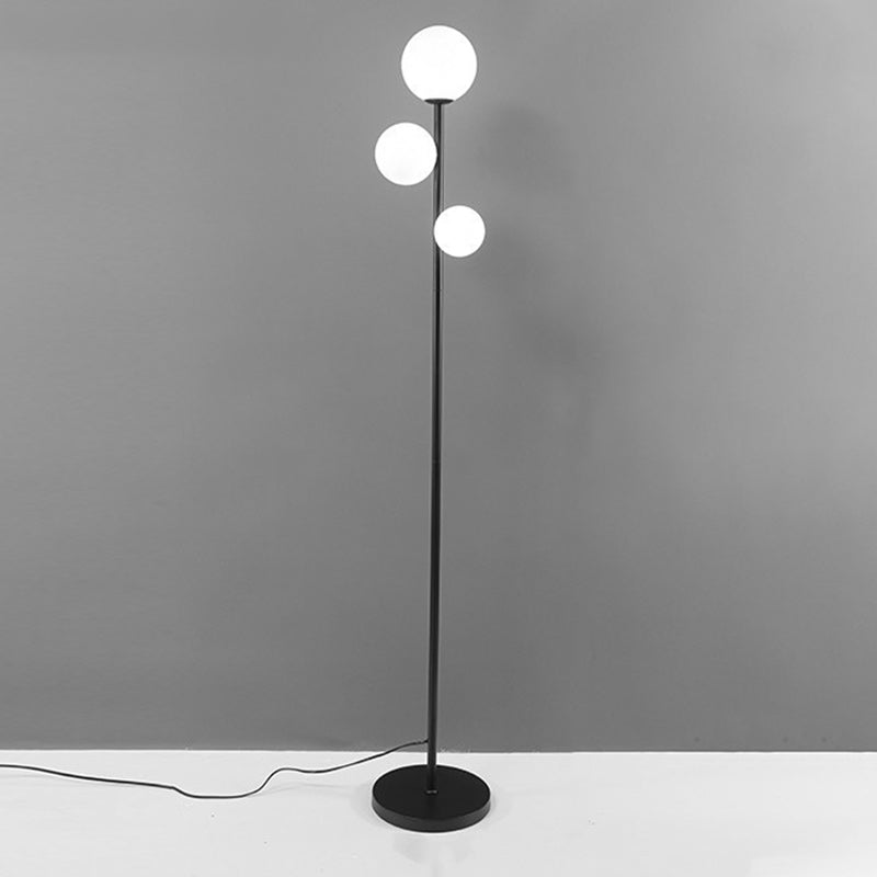 Contemporary 3-Light Acrylic and Iron Globe Standing Floor Lamp for Bedroom