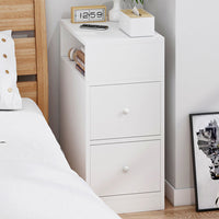 Contemporary Scandinavian Square MDF 2-Drawer Bedroom Nightstand