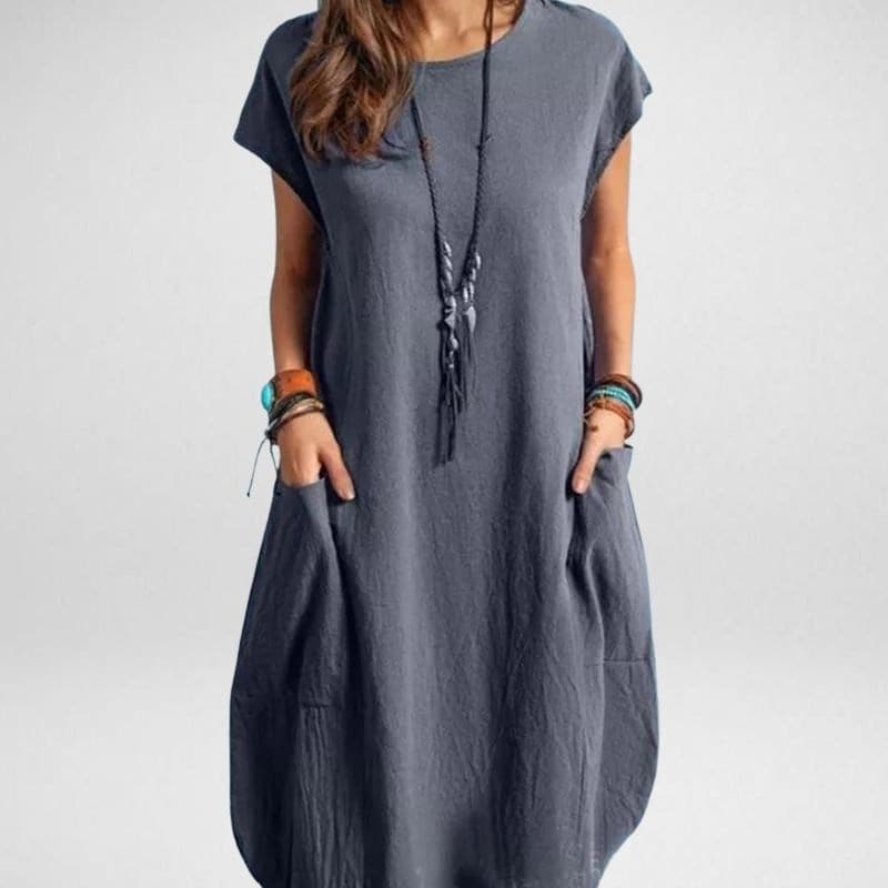 Image of Courtney | Women's Relaxed Fit Midi T-Shirt Dress