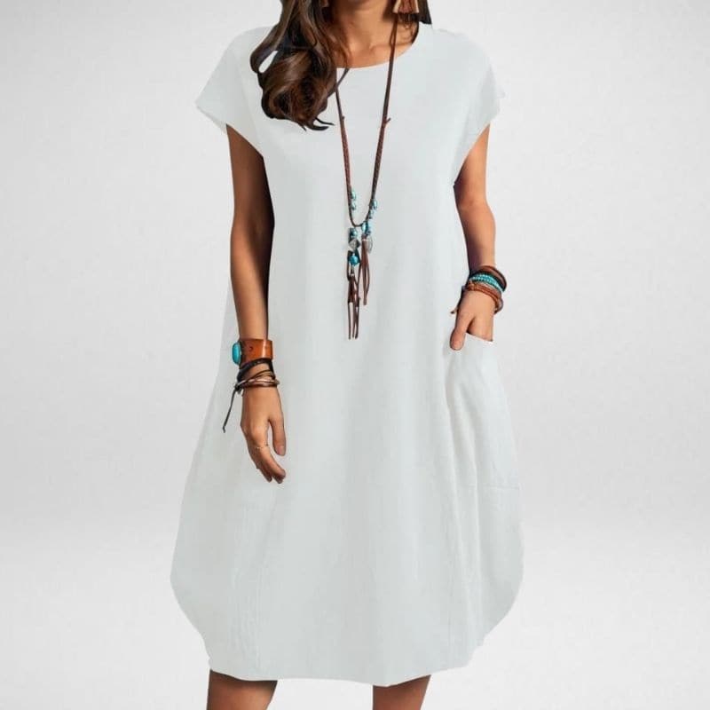 Image of Courtney | Women's Relaxed Fit Midi T-Shirt Dress