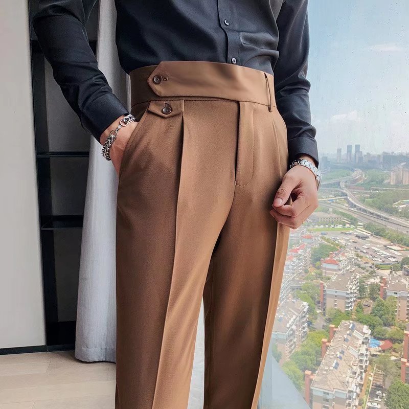 Image of Craig | Men's High-Waisted Pleated Cuffed Pants