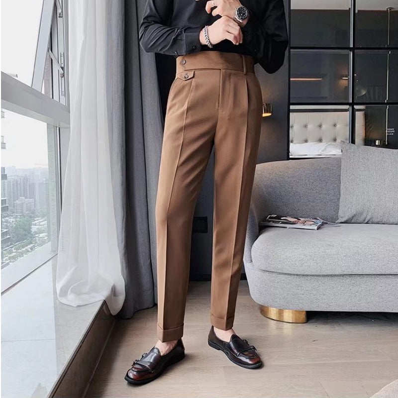 Image of Craig | Men's High-Waisted Pleated Cuffed Pants