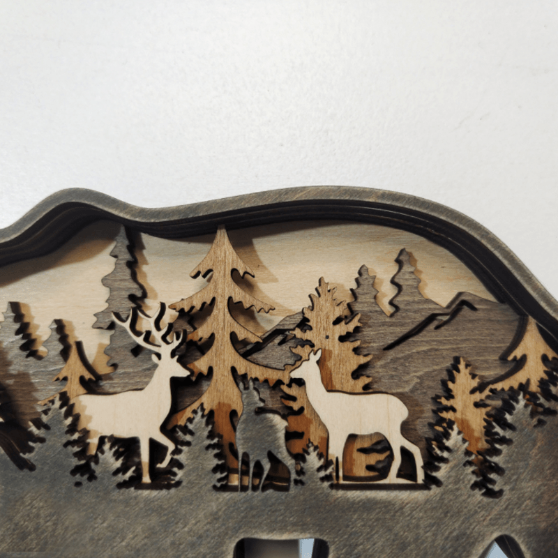 Creative Forest Animal Decoration in Wood - Handmade Wall Art