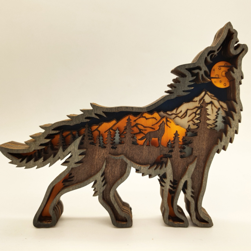 Creative Forest Animal Decoration in Wood - Handmade Wall Art