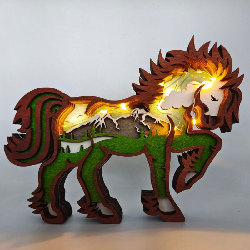 Creative Forest Animal Decoration in Wood - Handmade Wall Art