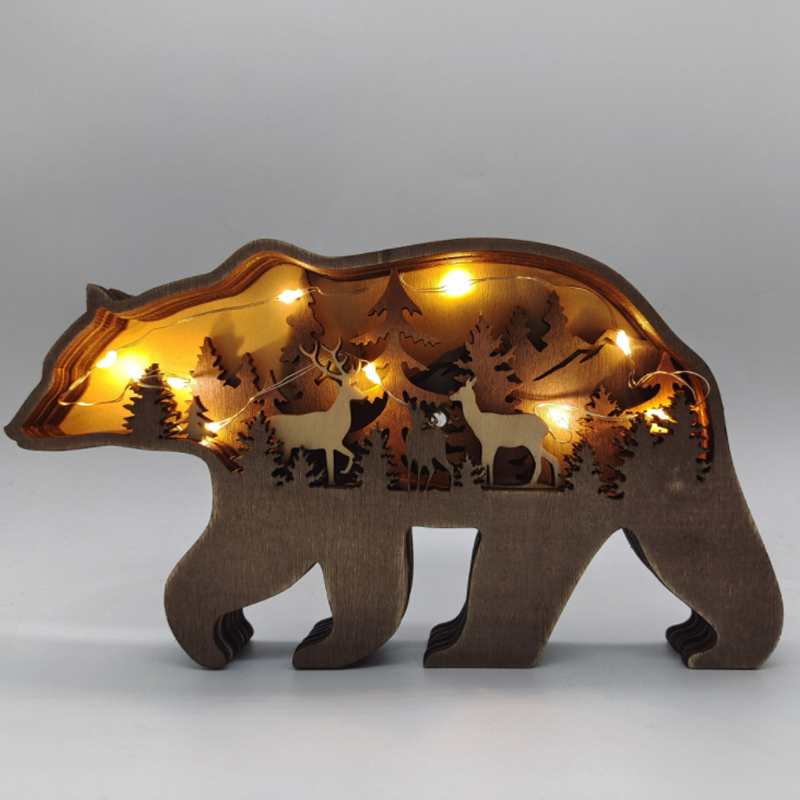 Creative Forest Animal Decoration in Wood - Handmade Wall Art