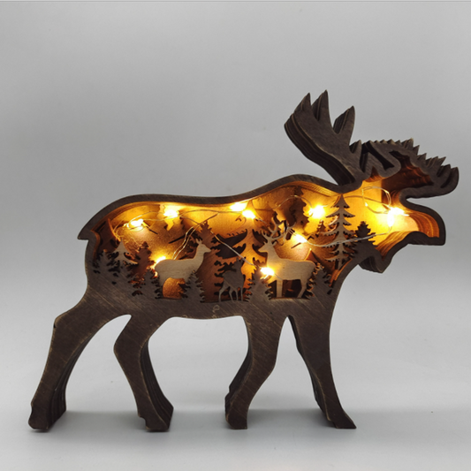 Creative Forest Animal Decoration in Wood - Handmade Wall Art