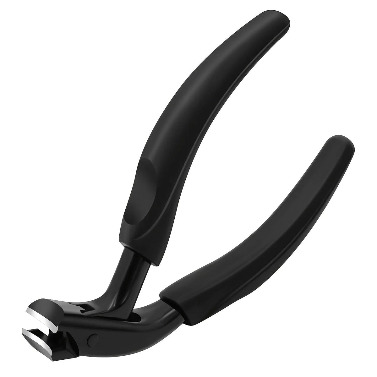 Curved Stainless Steel Toenail Clippers with Ergonomic Soft-Touch Handle and PU Storage Pouch