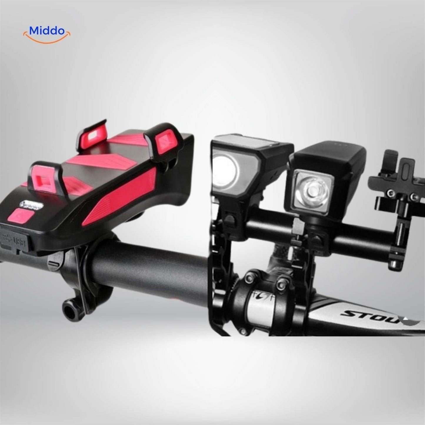 CycloMax™ Bike Gadget | Phone Holder, Power Bank, Light & Horn